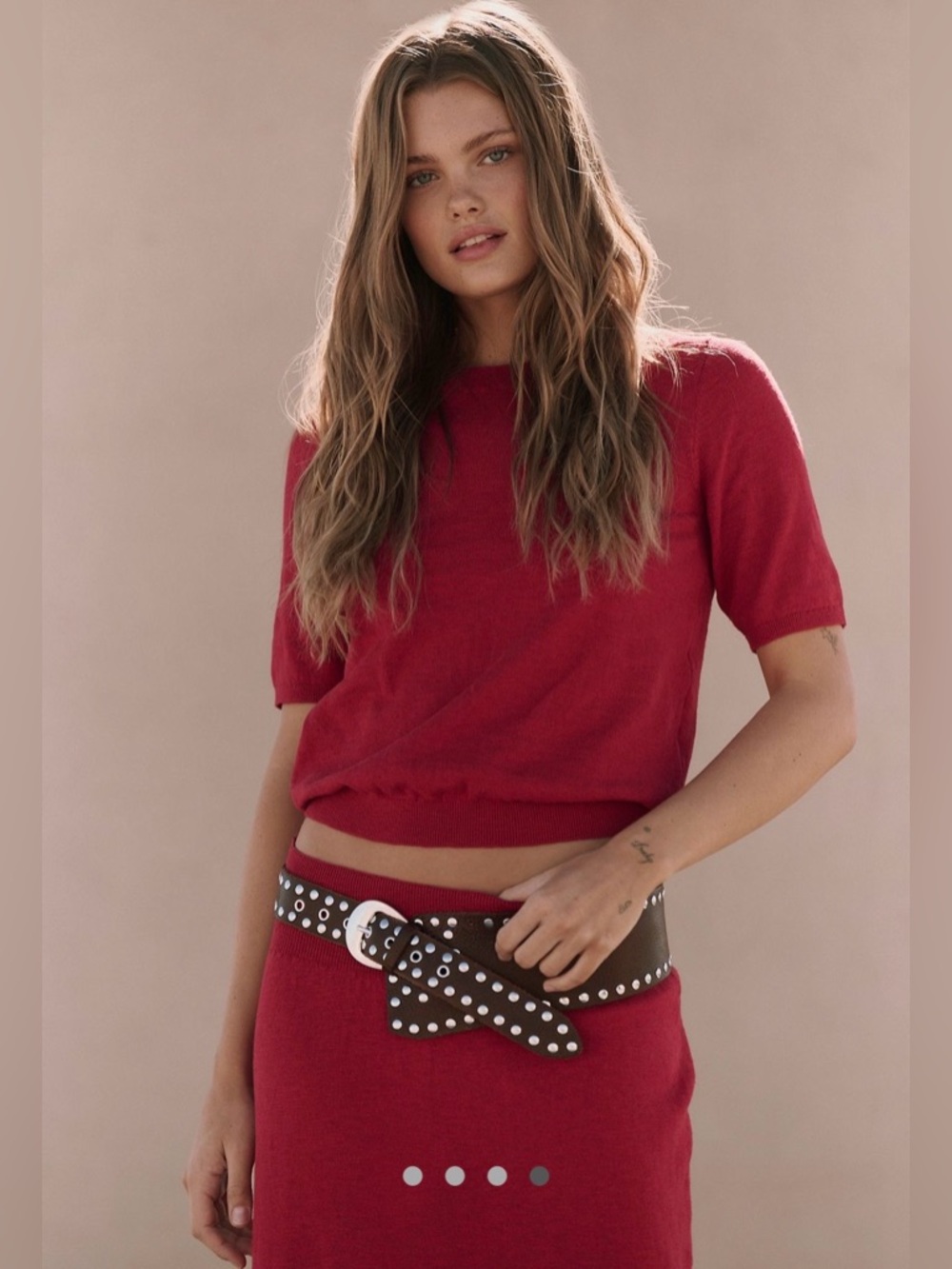 NWT Free People Isabella sweater skirt set red - Picture 2 of 4